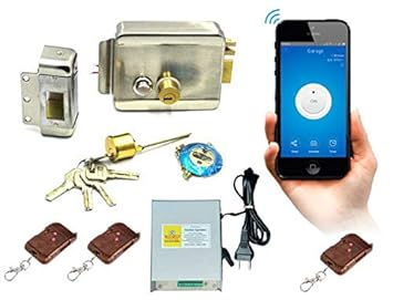 Navkar Systems Electronic Lock for Metal Gate to Operate by Remote & Mobile App