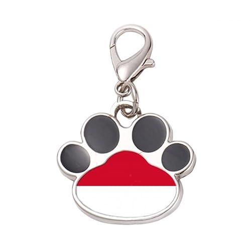 DIYthinker?Indonesia National Flag Asia Country Pet Tag Keychain Dog Cat ID