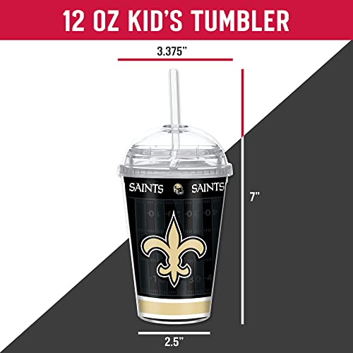 Image of Rico Industries NFL Football Rookie of The Year 12oz Acrylic Tumbler, Youth Tumbler with Swirly Straw
