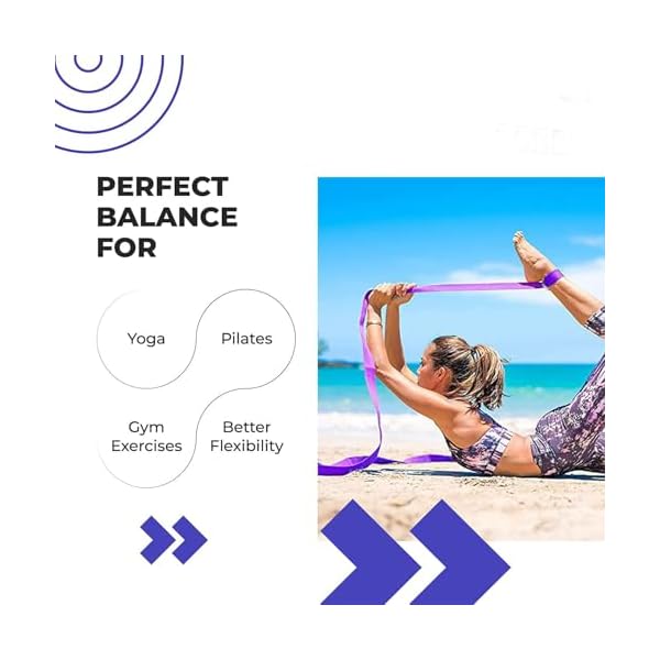 Yoga Belt for Women and Men - Yoga Strap for Stretching with Extra Safe Adjustable D-Ring Buckle - Durable and Comfy Texture - Perfect for Your Yoga Session 6ft (Blue) - Image 4