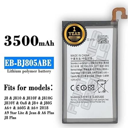 Image of EB-BJ805ABE Battery for Samsung A6 Plus 2018 / J8 Plus J805 Battery with 1 Year Warranty***(P111)