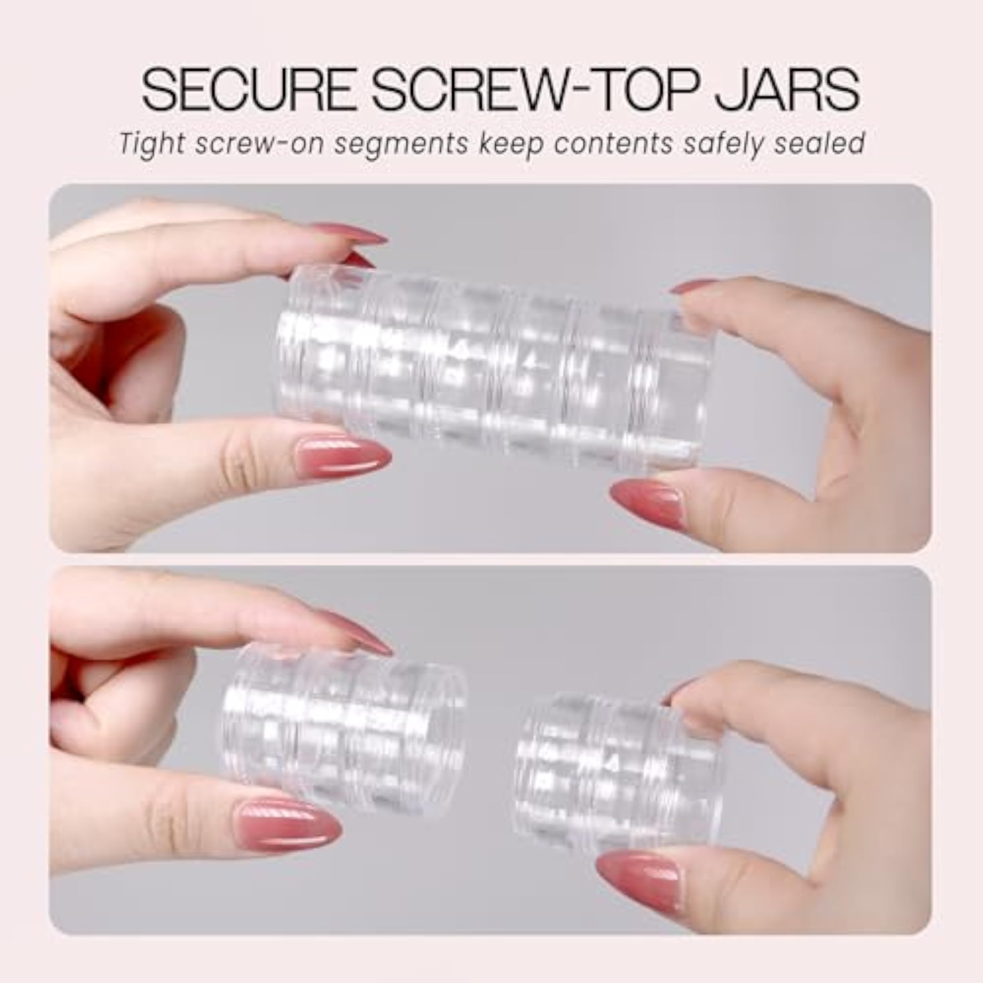 Beauticom 5G Stackable Clear Round Plastic Jars