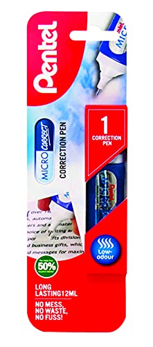 Pentel Micro Correct Fine Precision Tip Fluid Correction Pen 12 ml White XZL31-W