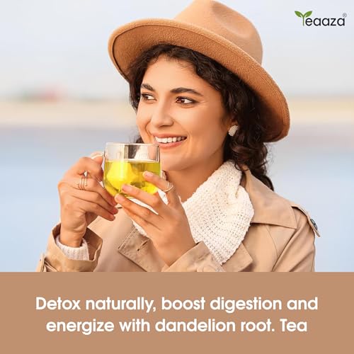 Image of Teaaza Dandelion Root Tea | Dandelion Tea for Liver Detox, Weight Loss | Improves Kidney Function & Digestive Health | 250 Grams Loose Tea Leaves-150+ Cups | Caffeine Free, Budget Friendly Pack