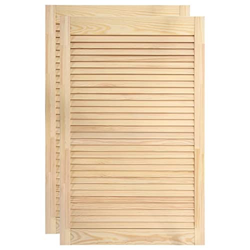 Gecheer Puertas de Persiana 2 uds Estructura de Madera Maciza Pino 99,3x59,4cm