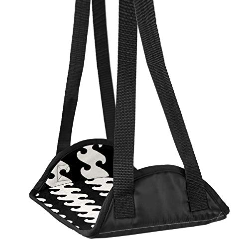 Preisvergleich Produktbild Flugzeugfuß-Hängematte Schreibtisch Fuß-Hängematte Reise Fußstütze Home Zubehör Beinstütze Schwarz & Weiß Einfaches Muster 01 Reise Fußstütze