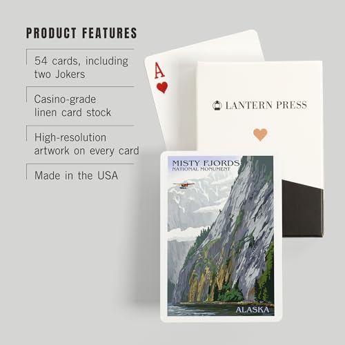 Baraja de cartas Poker Lantern Press Misty Fjords Alaska miniatura 3