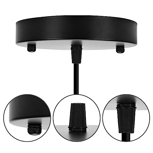 Image of Sangle Sopffy Pendant Light Canopy Kit, 5.8 Inches Ceiling Lighting Canopy Kit with All Mounting Hardware Modern Chandelier Ceiling Plate Cover for Pendant Lighting Fixtures, Black (Black)
