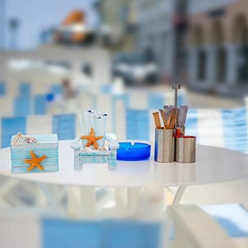 WINOMO 2pcs Mediterranean Style Beach Chair Ornament Mini Wooden Box Beach Decor Nautical Decoration for Dollhouse Home Office Desk Bathroom Bedroom