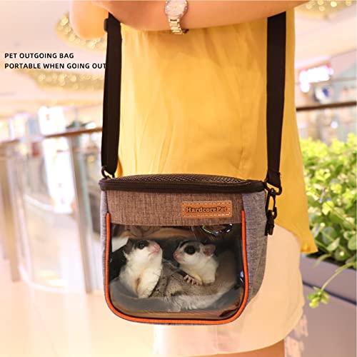 HardcorePet Bolsa de Transporte Sugar Glider, Bolsa de Viagem Transparente E Respirável para Hamster