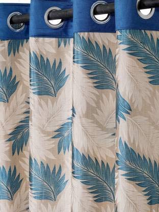 Image of Cortina Single Pcs Curtains for Window, Print Polyester Window Curtains for Bedroom, Kitchen, Kids or Living Room - Blue (115 cm x 150 cm)