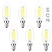Kohree Candelabra LED Bulbs, 4 Watt 440 Lumen 5000K Daylight White, E12 Led Bulb Base 40W Equivalent LED Edison Filament Chandelier Candle Light Bulb 6 Pack, UL Listed