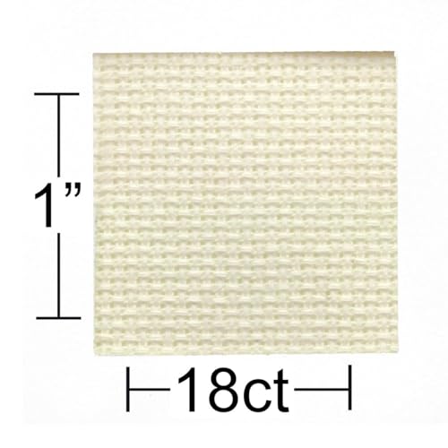 Image of Essentials By Leisure Arts Aida Cloth, 18 Count, Cream, Cross Stitch Fabric, Embroidery Fabric, Cross Stitch Supplies for Crafting, Stitching, and Sewing Projects 15X18