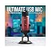 BLUE Yeti Red USB Microphone Bundle with Knox Studio Stand, Studio Headphones and Pop Filter (4 Items)