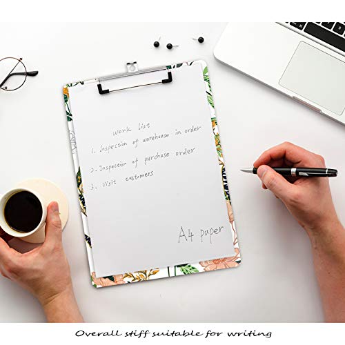 Hongri Clipboard, Fashion Design Letter Size Wooden Clipboards For Students, Women, Man And Kids, Cute Custom Pattern, A4 Standard Size 9" X 12.5" With Low Profile Metal Clip, Evergreen #TOP5