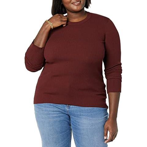 Daily Ritual Women's Cut-Out Back Fine Gauge Jumper, Rich Chestnut Brown, M Cover