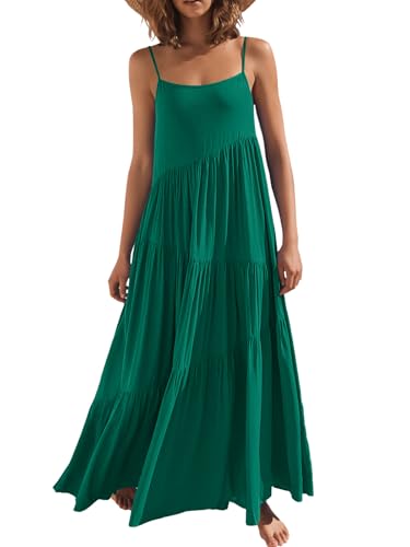 Image of ANRABESS Women Summer Casual Loose Sleeveless Sundress Spaghetti Strap Flowy Boho Linen Beach Vacation Maxi Long Dress