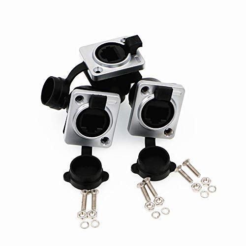 Uonecn Rj45 Waterproof Connector Dust Plug 3 Pcs Rj45 Connectors Ip65 Mount Ethernet Panel Connector. #TOP2