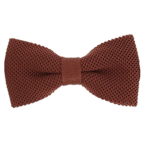 Noeud papillon tricot marron acajou PAULO idéal pour un mariage bohème chic
