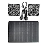 Bwuikim Solarstrom Abluftventilator, 15 W / 12 V, Set, erneuerbare Upgrades, Solar Abluftset für Haustierzimmer, Hühnerbelüftung, geräuscharm