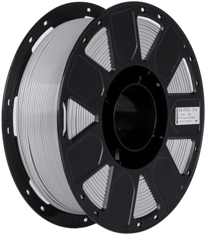 Creality PETG Filament 1.75mm, Ender 3D Drucker Filament PETG, Hohe Präzision, Hohe Zähigkeit, Geruchlos, Feuchtigkeitsbeständig, 1kg Grau