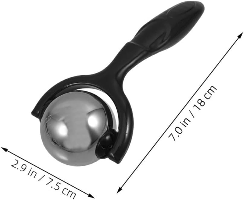 Stainless Steel Massage Ball Set with Handle, 2pcs Manual Cold Roller for Back, Legs, and Forearms, Handheld Muscle Relief Tool for Home and Office Use