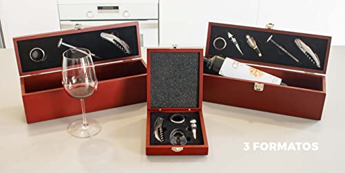 Miniatura 6 de Lucahome - Set De Accesorios Sommelier Con Caja De Madera Para Vino - Incluye Sacacorchos, Termómetro Y Anillo De Goteo - Ideal Para Regalo Caja 3 Accesorios