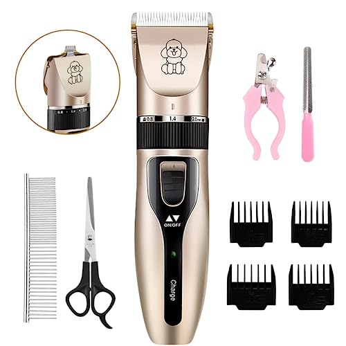 DAMGOO-2-in-1-Pet-Paw-Hair-Trimmer-Christmas-Electric-Dog-Hair-Clippers-for-Thick-Coat-Cordless-Grooming-Tool-Kid-Hair-Clipper-for-Child-Rechargeable-for-Medium-and-Large-Dogs-and-Cats-Face-Ear-Rump