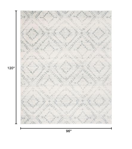 SAFAVIEH Area Rug 8x10 - Adirondack Collection - Large - Ivory & Light Blue, Geometric Trellis Pattern, Non-Shedding & Easy Cleaning, Ideal for Living Room, Bedroom, Office, Dining Space (ADR131T) - Image 2