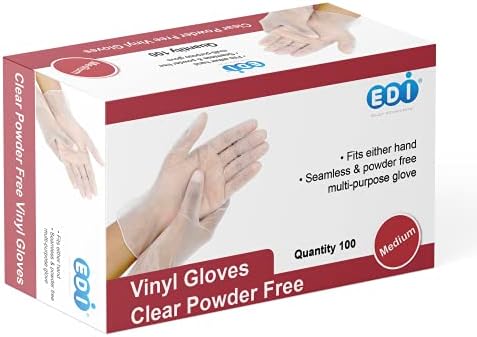 EDI Clear Powder Free Vinyl Glove,4.3 