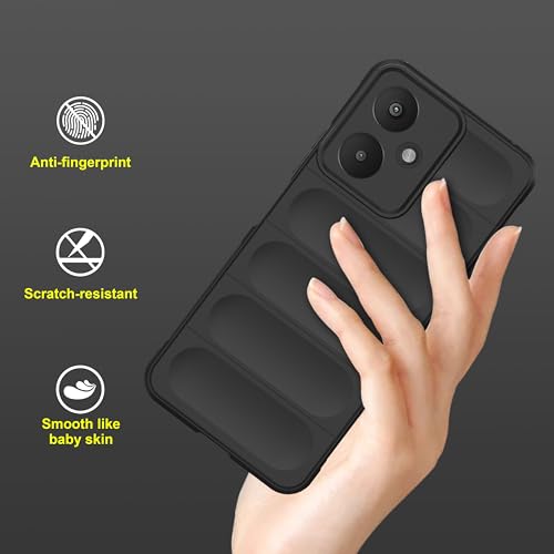 Image of amazon basics Back Case Cover for Mi Redmi 13C 5G | Compatible for Mi Redmi 13C 5G Back Cover | Liquid Silicon Magic Case with Camera Protection | Black