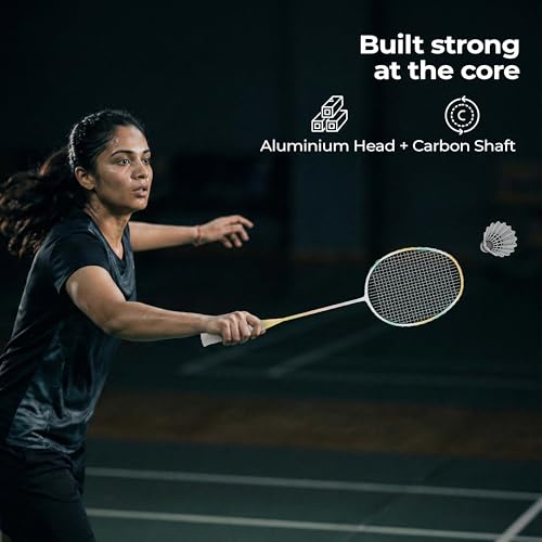 Image of Lifelong Badminton Rackets Set of 2 | 87g Carbon Shaft Lightweight Badminton Racket | Badminton Racquet Racket Set with Badminton Bag | Beginner & Intermediate Badminton Combo for Family