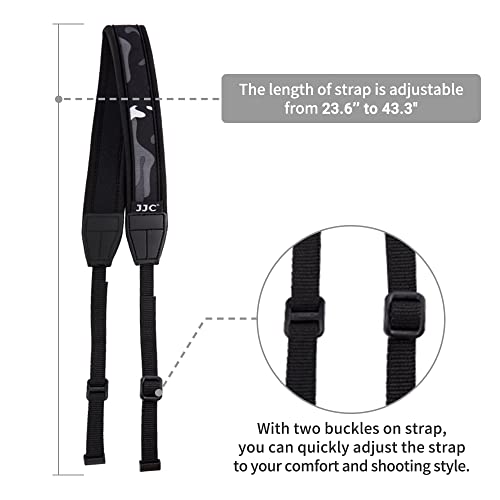 Image of JJC Soft Camera Neck Shoulder Strap for Canon M50 M5 M6 Mark II G5X G7X G9X | for Panasonic GH6 G85 G95 G100 GX85 GX95 G7 G9 G9II GX9 GX8 GH5 GH5S FZ80 FZ300 FZ1000 II Olympus OM-D E-M10 E-M5 E-M1 & More