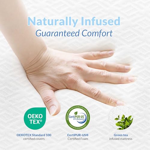 NEO SLEEP 8 Inch Full Green Tea Cooling Memory Foam Mattress Medium Firm CertiPUR-US Certified Mattress in a Box Pressure Relief Removable Cover No Fiberglass (Full, 8 in) - Thumbnail 5