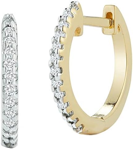 MATEO New York 14kt yellow gold diamond huggie earrings with snap closure
