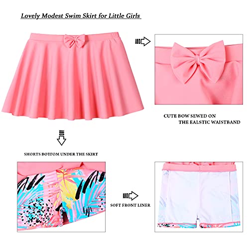 BAOHULU Girls Rash Guard 2 Pieces Bathing Suit UPF50+ Swimsuit with Swimming Skirt Swimwear 2-12Y3