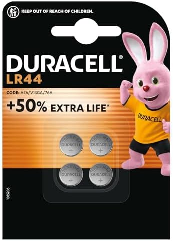 DURACELL LR44 Knopfzellen (4 Stück) LR44 Batterie 1,5 V (A76, V13GA, 76A)
