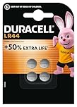DURACELL LR44 (4 Pack) Specialty Alkaline Battery 1.5V (A76)– +50% EXTRA LIFE– For Thermometers, Flashlights, Watches, Security Systems & Medical Devices – 5–Year Storage Guarantee - Leak Prevention