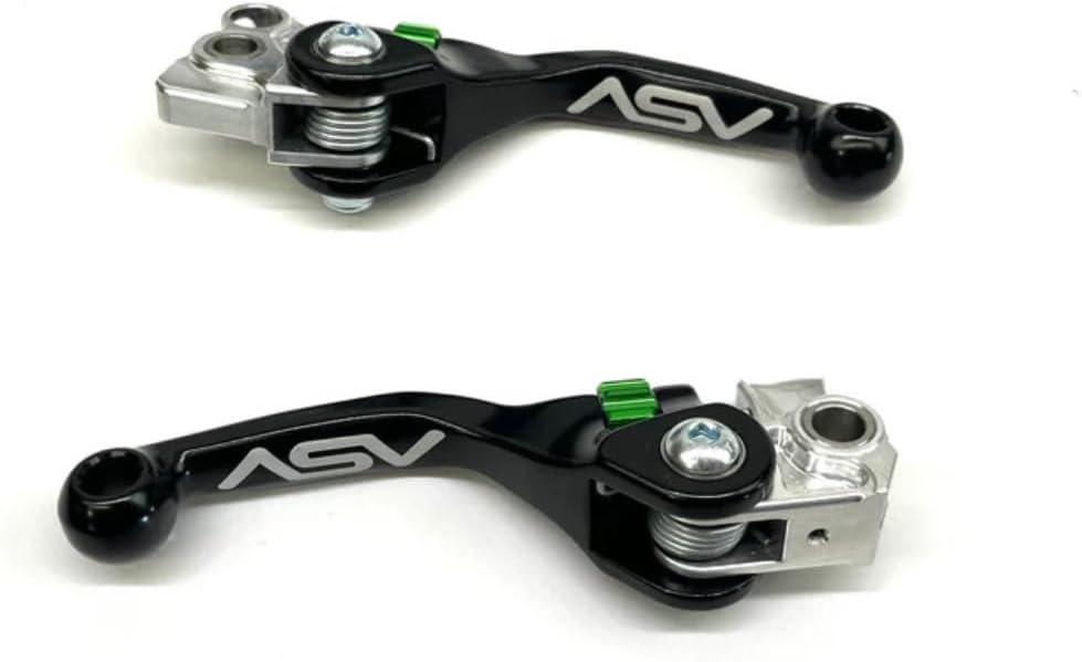 ASV F4 Brake & Hydraulic Clutch Levers Shorty Black w/Green Dials for 2024-2026 KX450/X/SR BCF42314-SK
