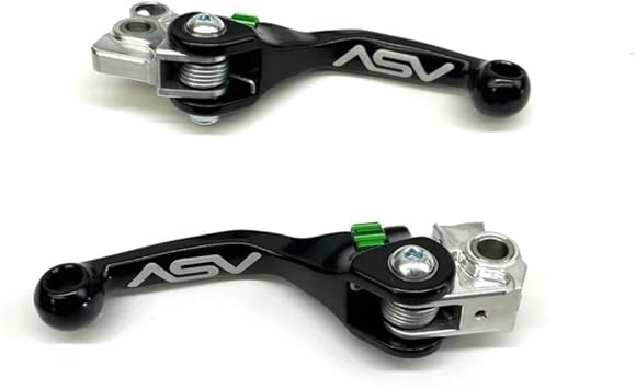 ASV F4 Brake & Hydraulic Clutch Levers Shorty Black w/Green Dials for 2024-2026 KX450/X/SR BCF42314-SK