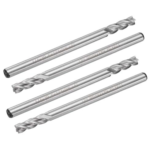 Image of uxcell 4pcs HSS-AL 1 /4 inch Cutting Dia 1 /4 inch Shank 4 Flutes End Mill Milling Cutter Router Bits Upcut Spiral Milling Cutter Tool for Wood PVC MDF Engraving