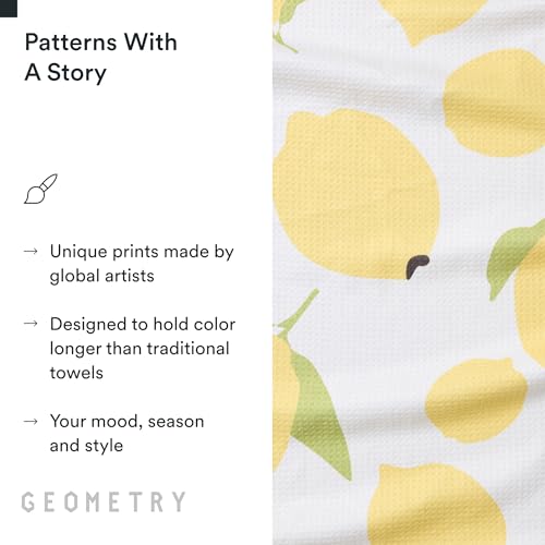 GEOMETRY Kitchen Tea Towels - Quick Dry Microfiber Dish Towels for Kitchen Sunny Lemons, 18" x 30" 1 Pack - image 5