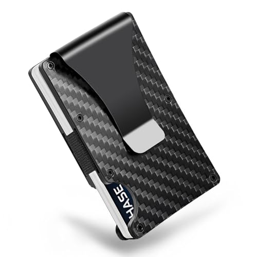 Carbon Fiber Wallet for Men - Minimalist Slim RFID Blocking Card Holder with Money Clip | Ultra-Thin Front Pocket Design for Daily Business & Casual Use