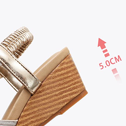 Sandals Open Toe Summer Comfortable Vacation Sandals, Tourist Slope Heels, Casual Women's Sandals Sandal(A,42)3