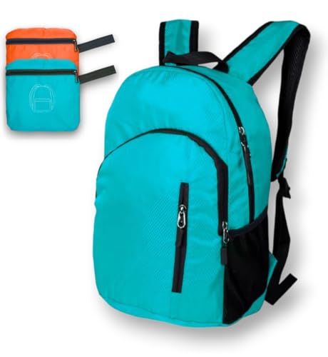 LOBISPEQ®️ Mochila plegable ultraligera de 18L perfecta para senderismo, el gimnasio o para tu día a día. Mochila pequeña hombre y mujer resistente e impermeable. (Azul)