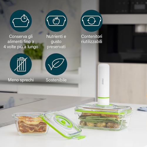 Set Per Sottovuoto Portatile In Vetro Con Pompa Per Vuoto 1000Ma - 7