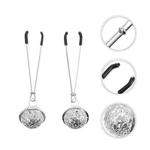 HEALLILY Anel de mamilo, aço inoxidável, pino pendurado, bico pequeno de sino, barra de mamilo, joia