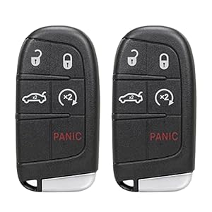 Key Fob Remote Replacement Fits for Chrysler 300 Dodge Charger 2011 2012 2013 2014 2015 2016 2017 2018 Challenger 2015-2018 Dart 2014-2016 Keyless Entry Remote Car Smart Key M3N-40821302 (Pack of 2)
