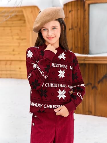 Pull de Noël fille chaud col montant anti-courants d'air - 3