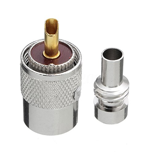 PL259 Conector de soldar con reductor para cable coaxial RG8X 10 piezas miniatura 2